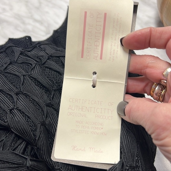 Pepa Pombo Black Knit Tunic Top Mini Dress With Pockets NWT M - Picture 13 of 13